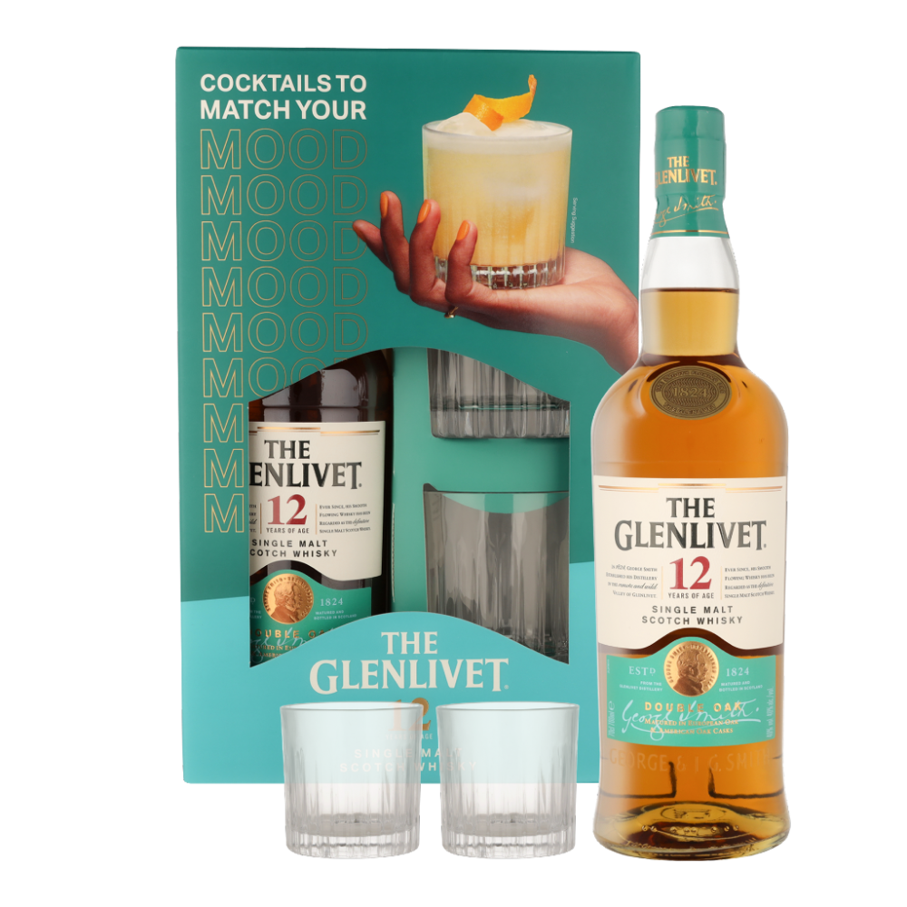 Whisky The Glenlivet 12 ročná + 2 poháre