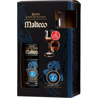 Rum Malteco Suave 10 ročný + 2 poháre